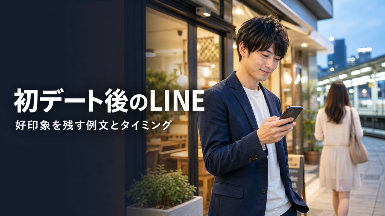 初デート後のLINEで好印象を残す例文とタイミングを解説するアイキャッチ