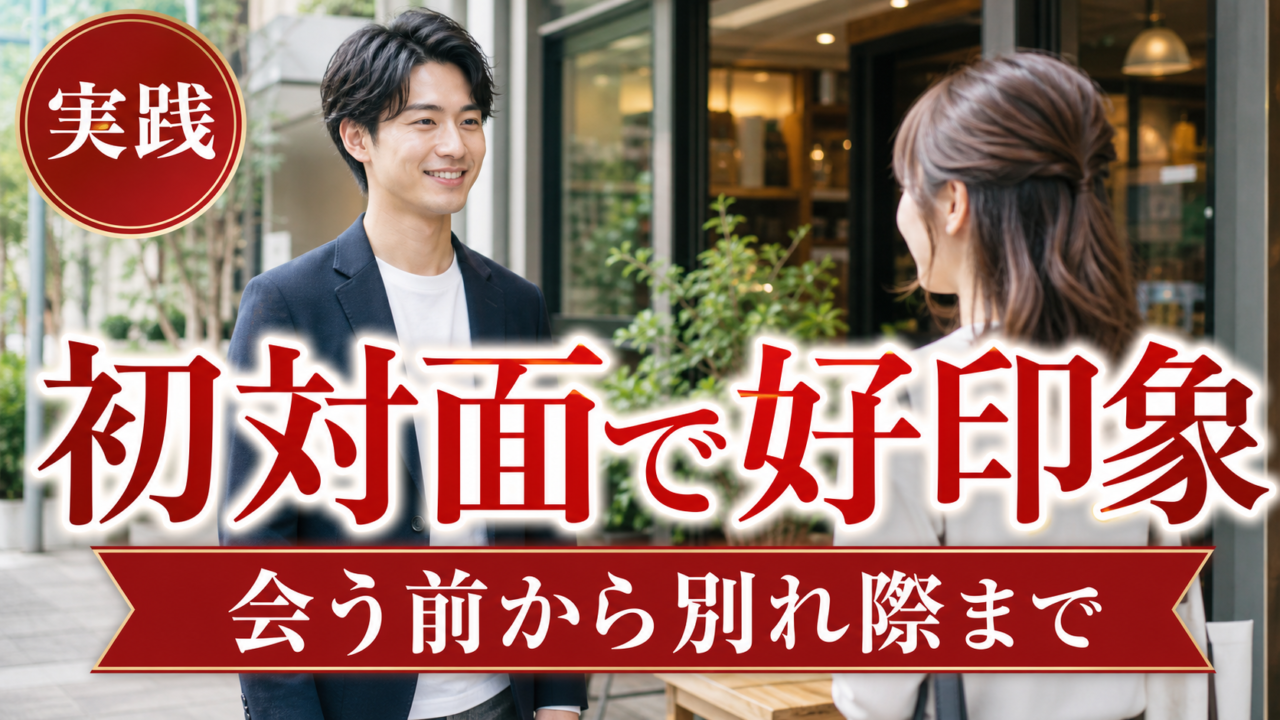 初対面で好印象を与える男性の振る舞いを解説するアイキャッチ