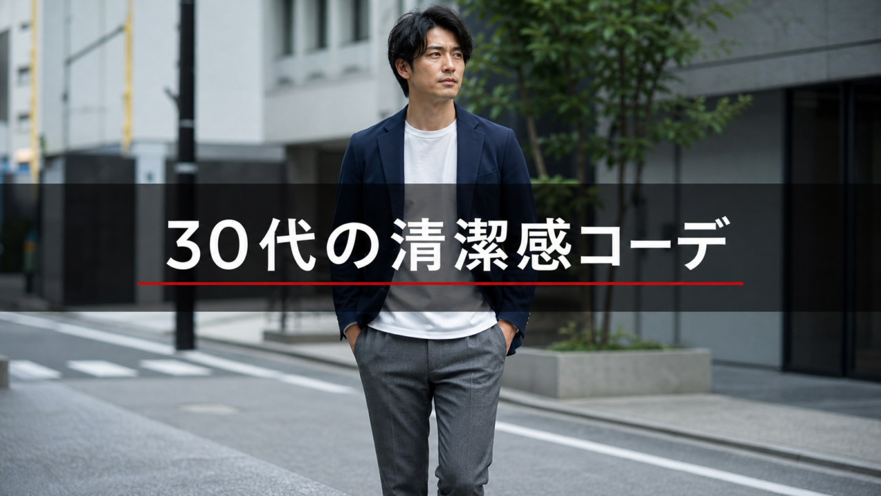 30代向けの清潔感あるコーデを着た男性