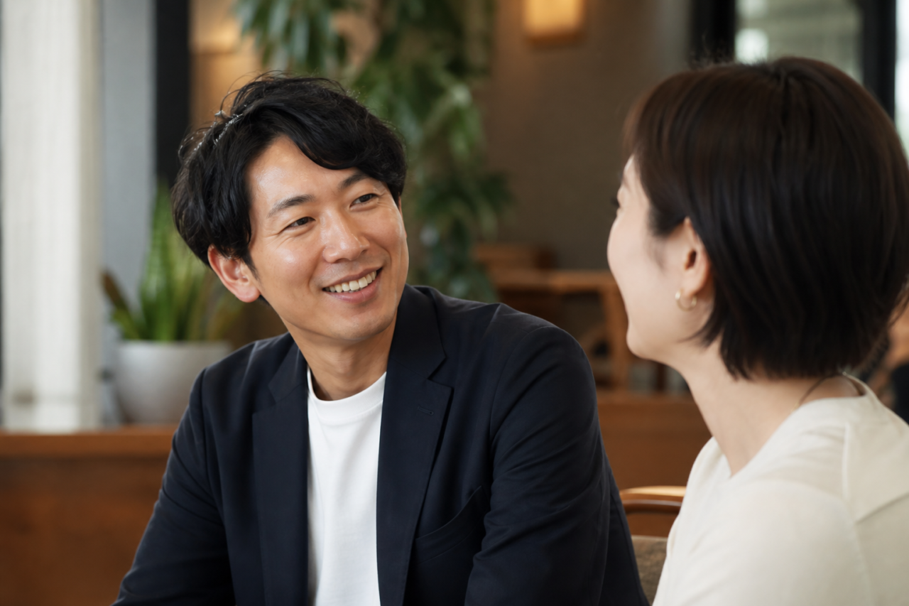 褒め言葉を素直に受け取る男性