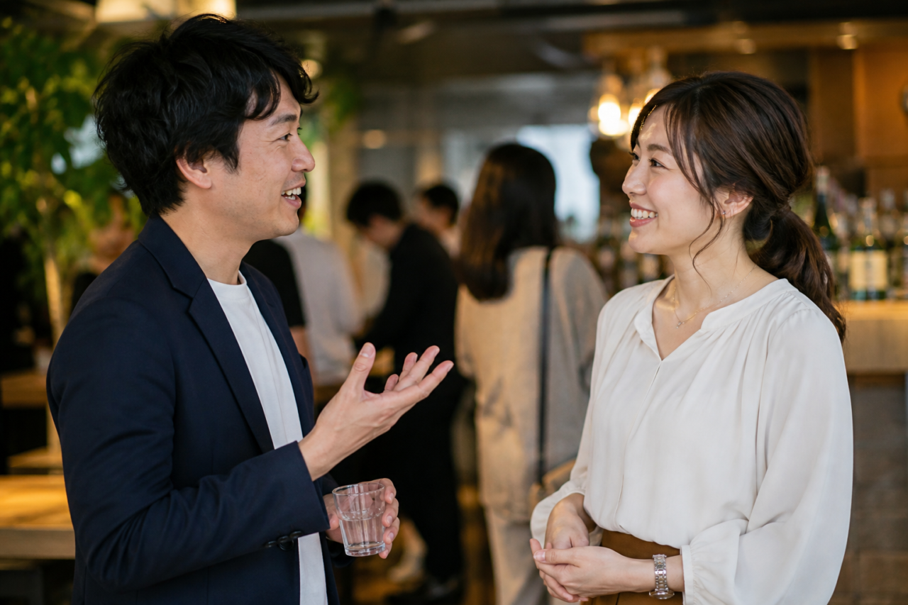 会話が盛り上がっている男女