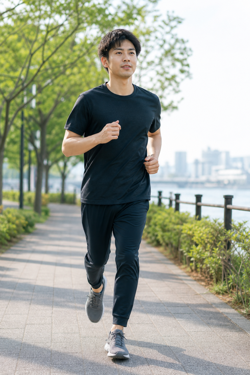 無理のない範囲で体型改善に取り組む男性