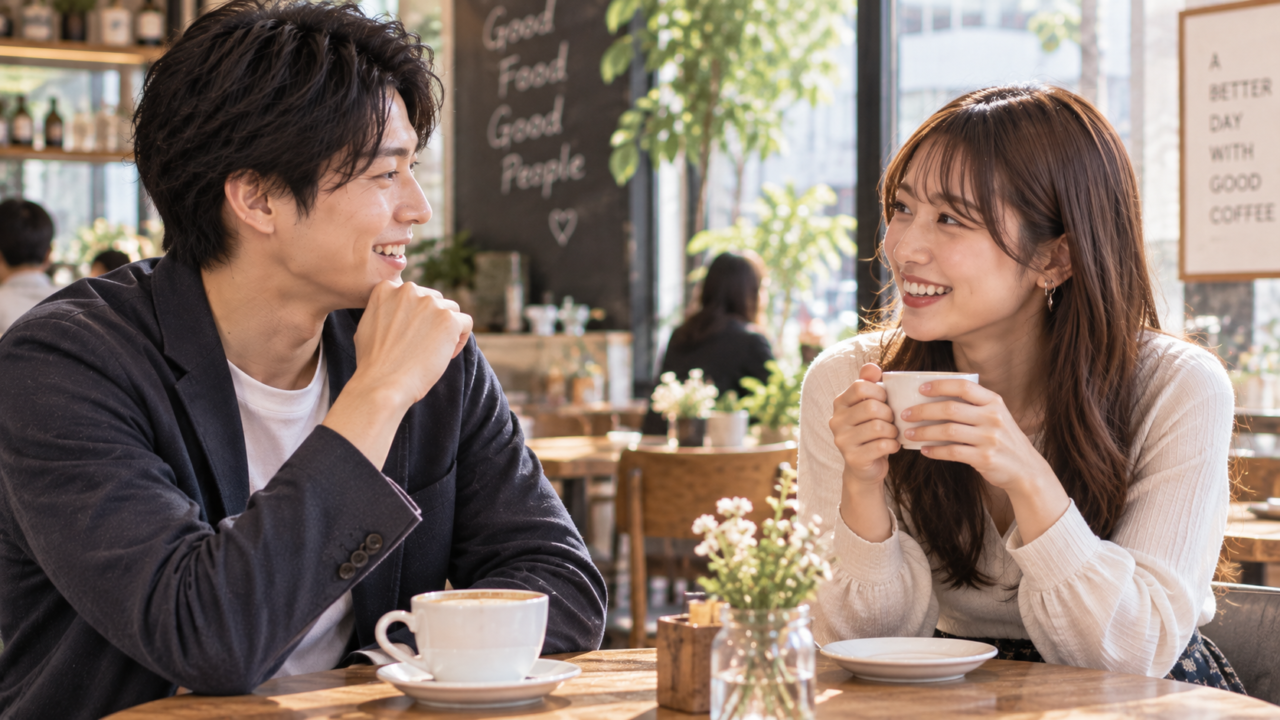 自然体で会話を楽しむ男女