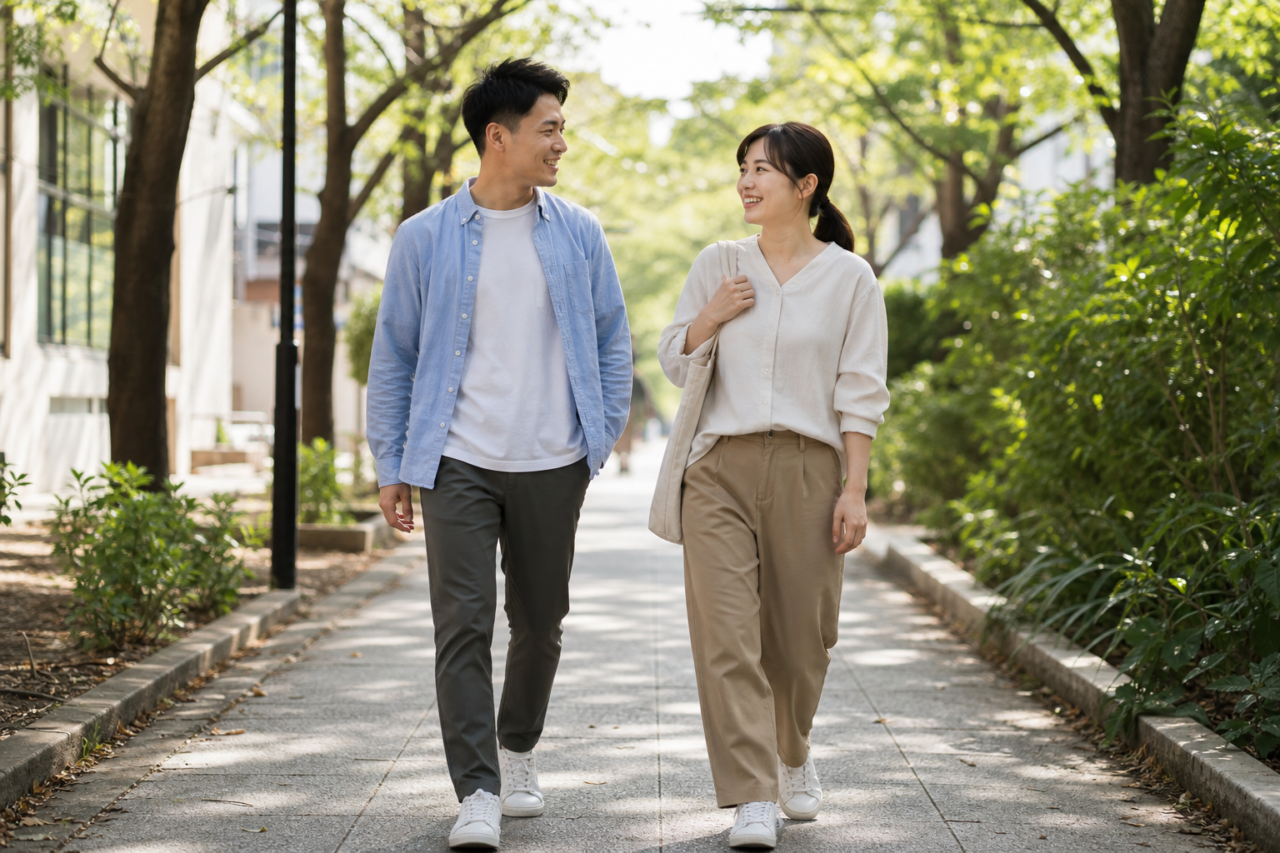 2回目のデートを楽しむ男女