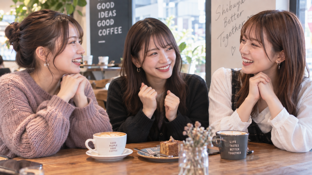 意見が一致して頷き合う3人の女性