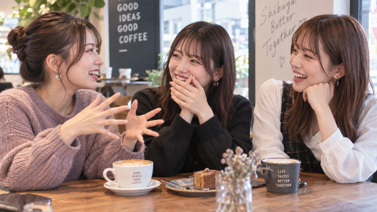 清潔感について盛り上がって話す3人の女性