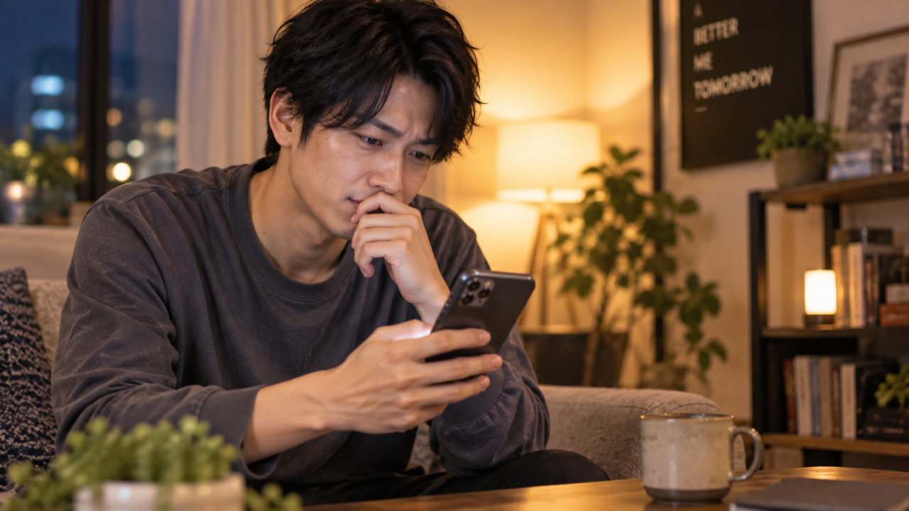 LINEの頻度について悩む男性