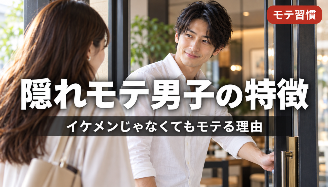 隠れモテ男子の特徴｜テキスト入りアイキャッチ